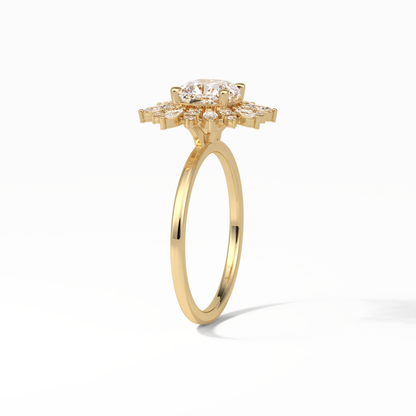 Cushion Cluster Lab Grown Diamond Engagement Ring