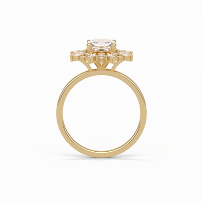 Cushion Cluster Lab Grown Diamond Engagement Ring