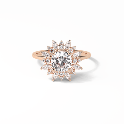 Cushion Cluster Lab Grown Diamond Engagement Ring