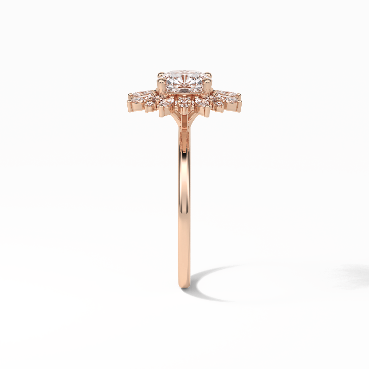 Cushion Cluster Lab Grown Diamond Engagement Ring