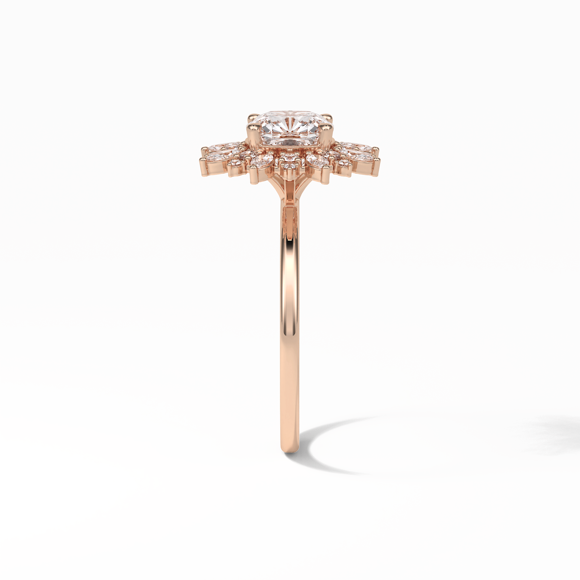Cushion Cluster Lab Grown Diamond Engagement Ring