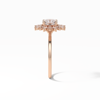 Cushion Cluster Lab Grown Diamond Engagement Ring