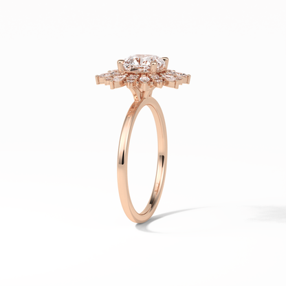 Cushion Cluster Lab Grown Diamond Engagement Ring