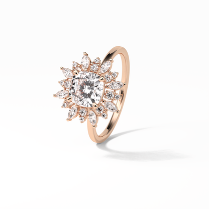 Cushion Cluster Lab Grown Diamond Engagement Ring