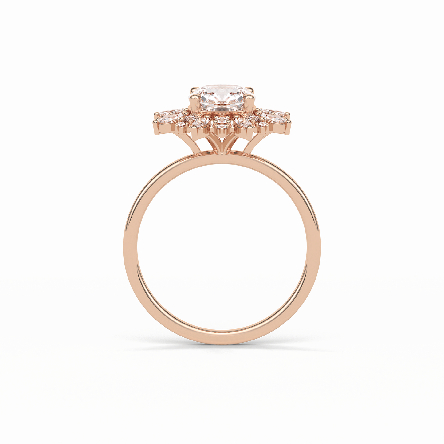Cushion Cluster Lab Grown Diamond Engagement Ring