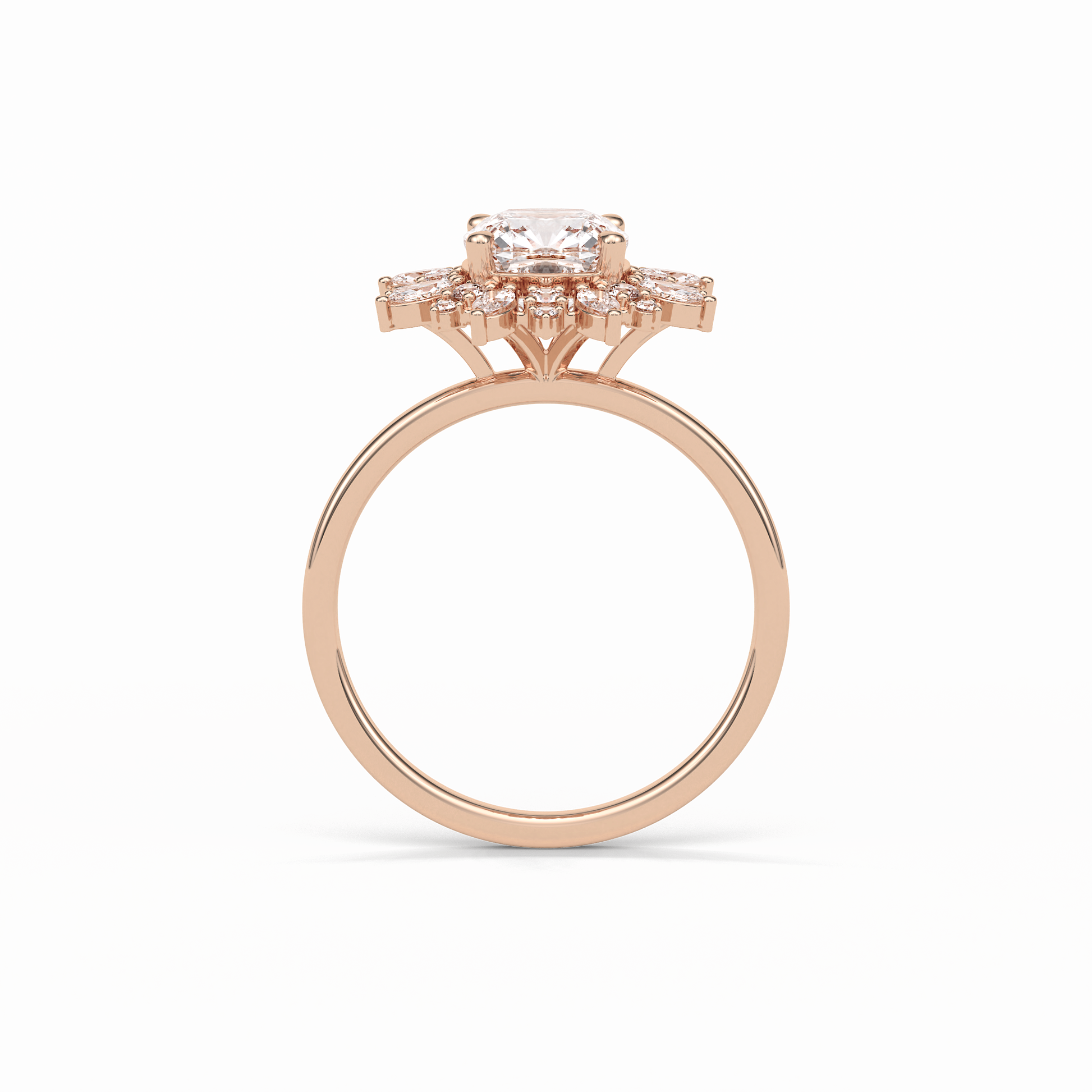 Cushion Cluster Lab Grown Diamond Engagement Ring