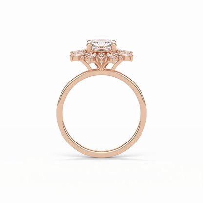Cushion Cluster Lab Grown Diamond Engagement Ring