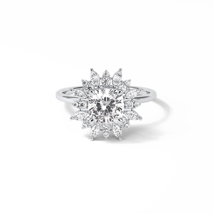 Cushion Cluster Lab Grown Diamond Engagement Ring