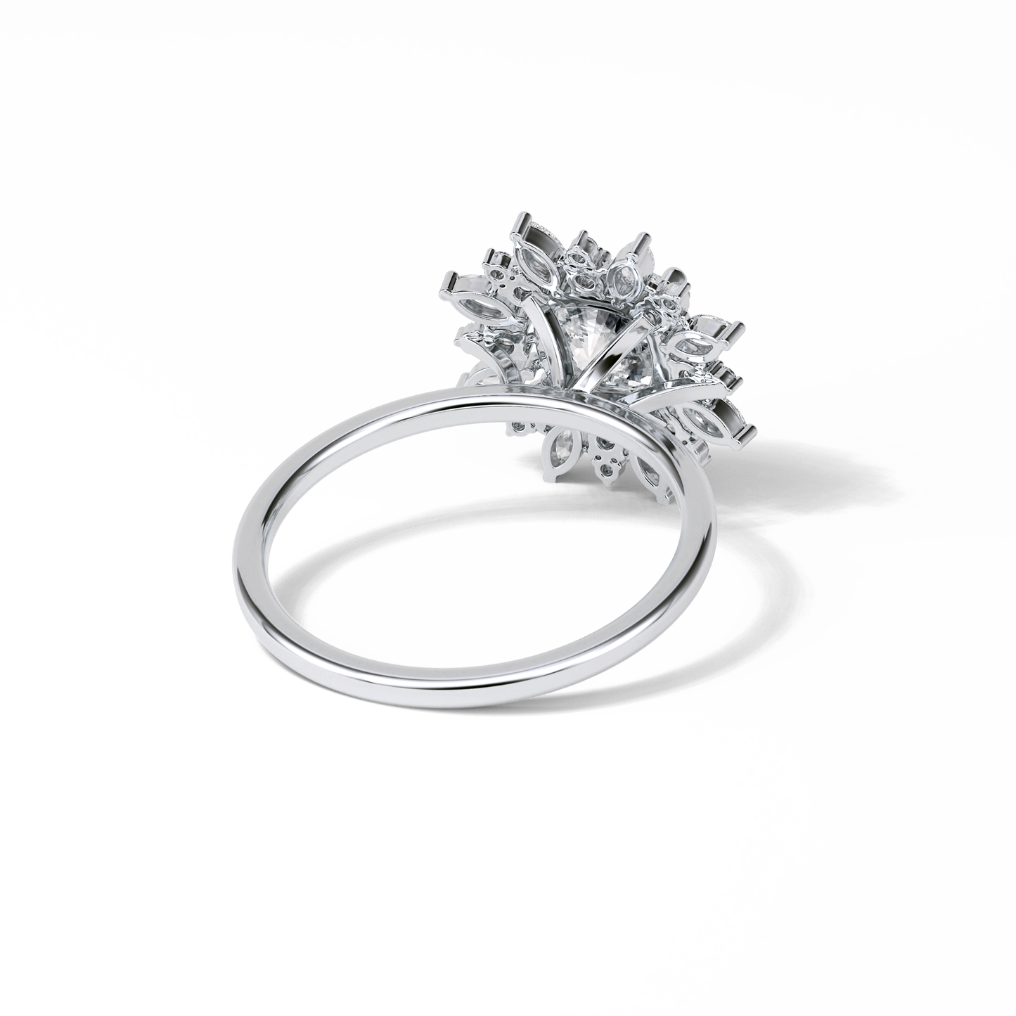 Cushion Cluster Lab Grown Diamond Engagement Ring