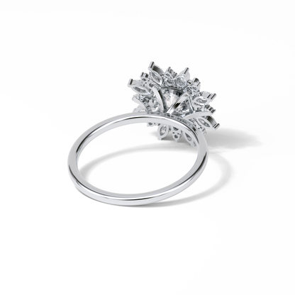 Cushion Cluster Lab Grown Diamond Engagement Ring