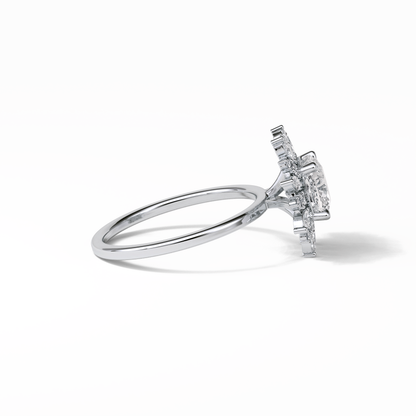 Cushion Cluster Lab Grown Diamond Engagement Ring