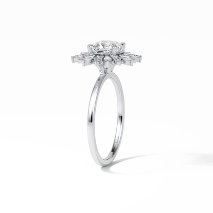 Cushion Cluster Lab Grown Diamond Engagement Ring