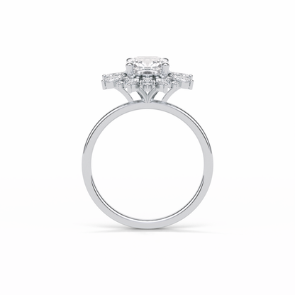 Cushion Cluster Lab Grown Diamond Engagement Ring