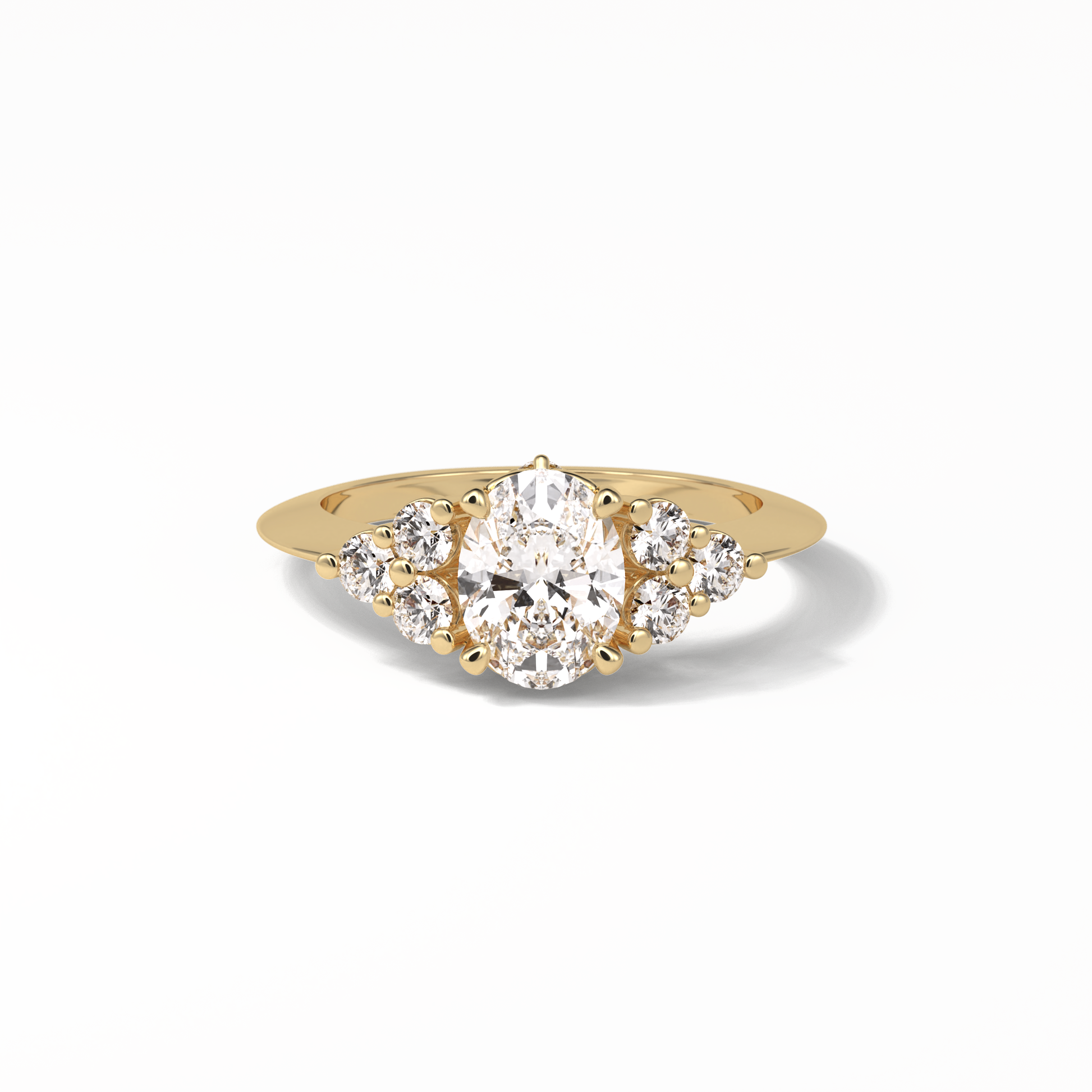 Oval Cluster Lab Grown Diamond Engagement Ring