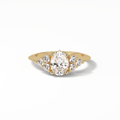 Oval Cluster Lab Grown Diamond Engagement Ring