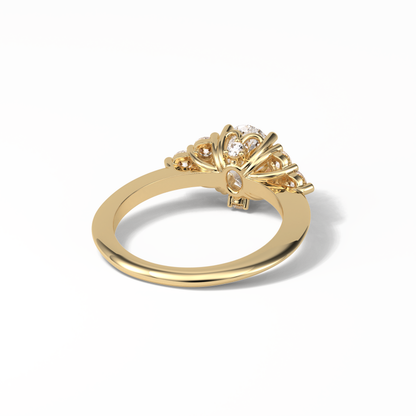 Oval Cluster Lab Grown Diamond Engagement Ring