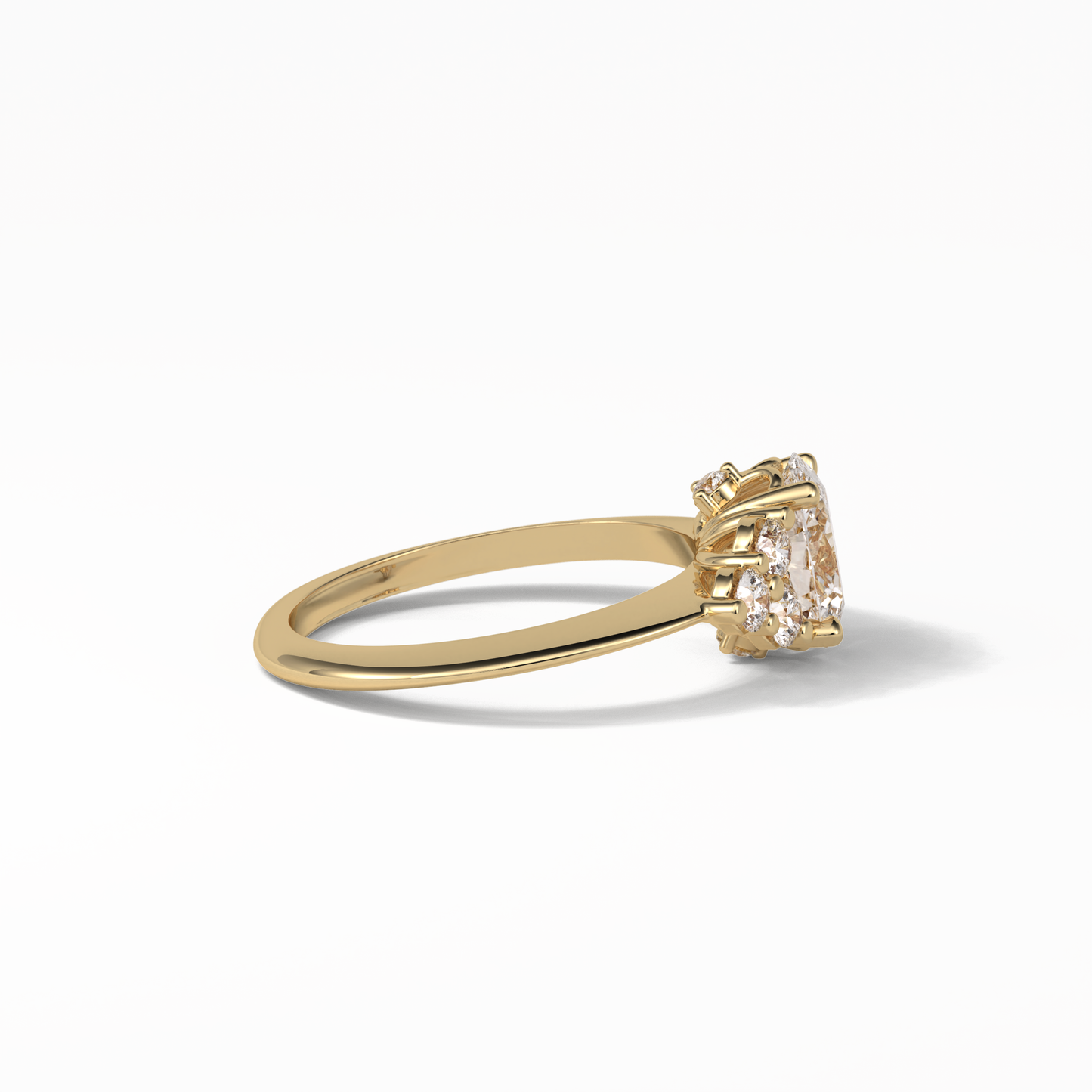 Oval Cluster Lab Grown Diamond Engagement Ring