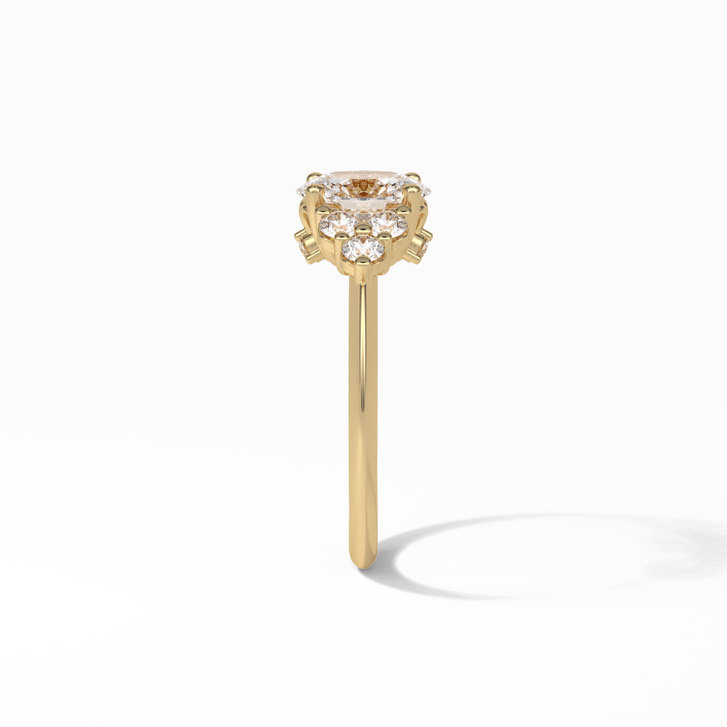 Oval Cluster Lab Grown Diamond Engagement Ring