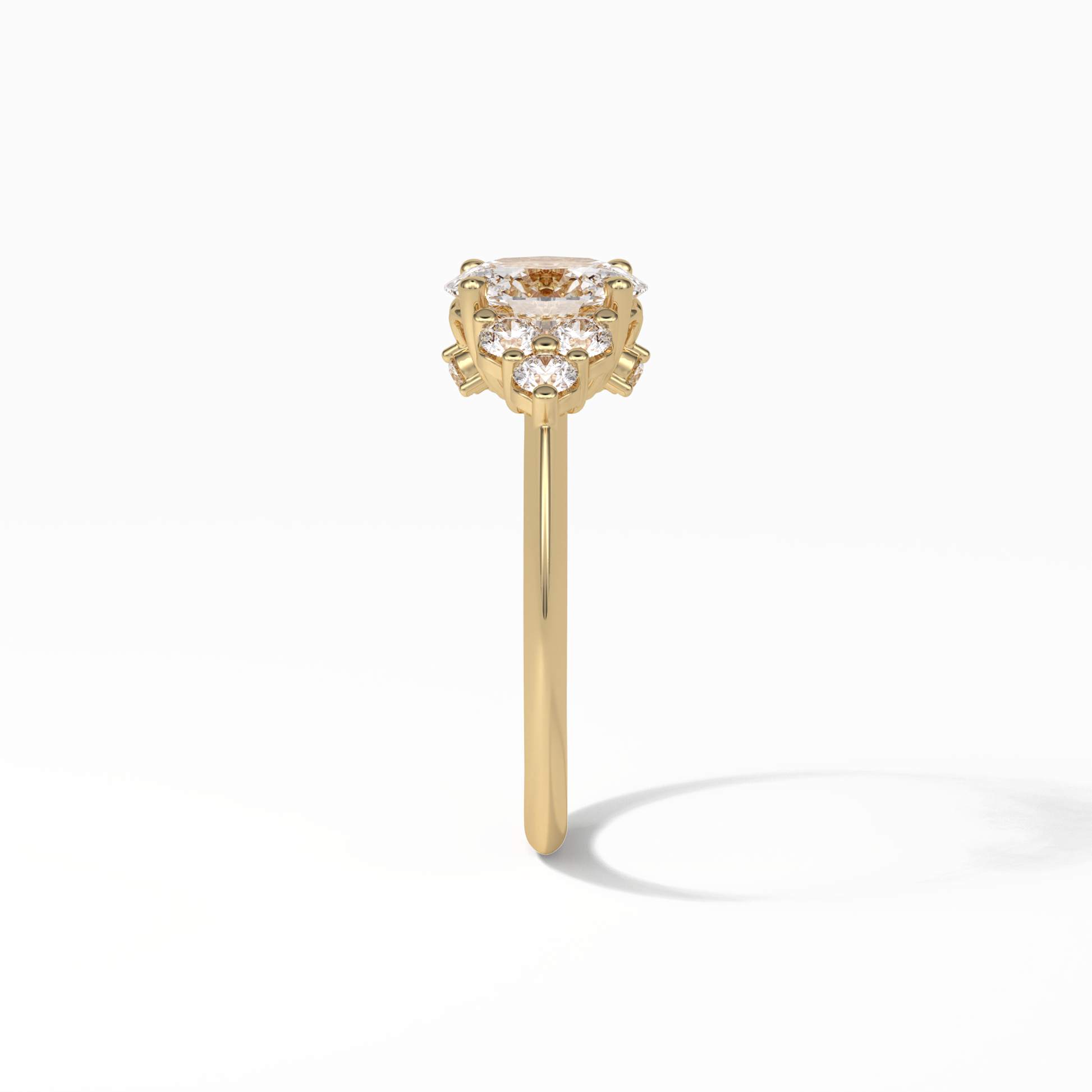 Oval Cluster Lab Grown Diamond Engagement Ring