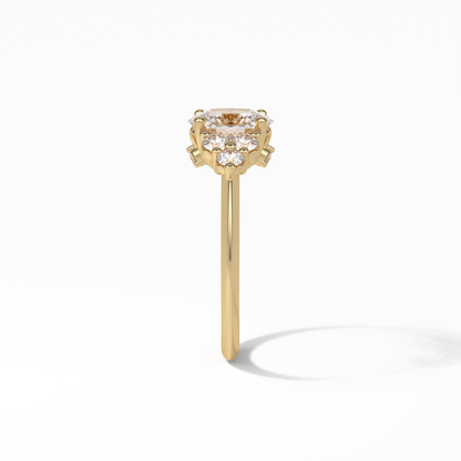 Oval Cluster Lab Grown Diamond Engagement Ring