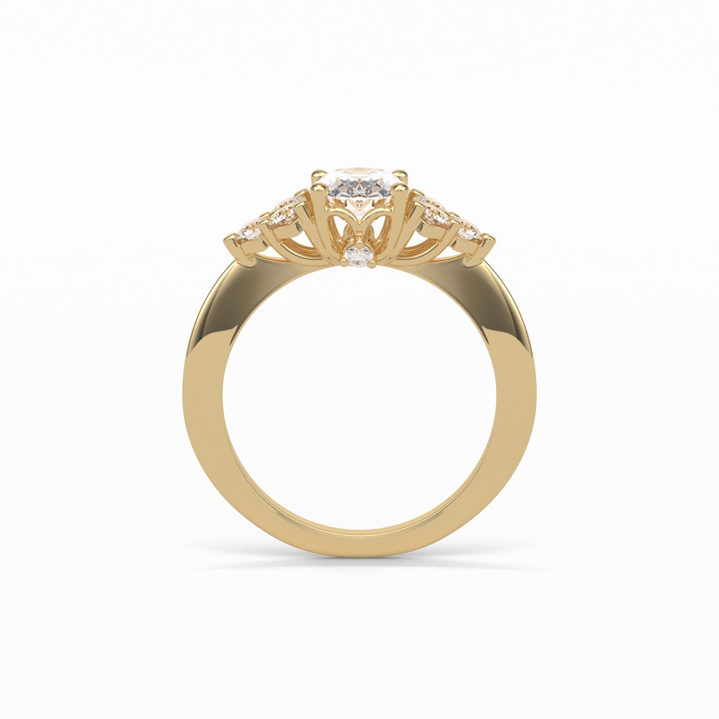 Oval Cluster Lab Grown Diamond Engagement Ring