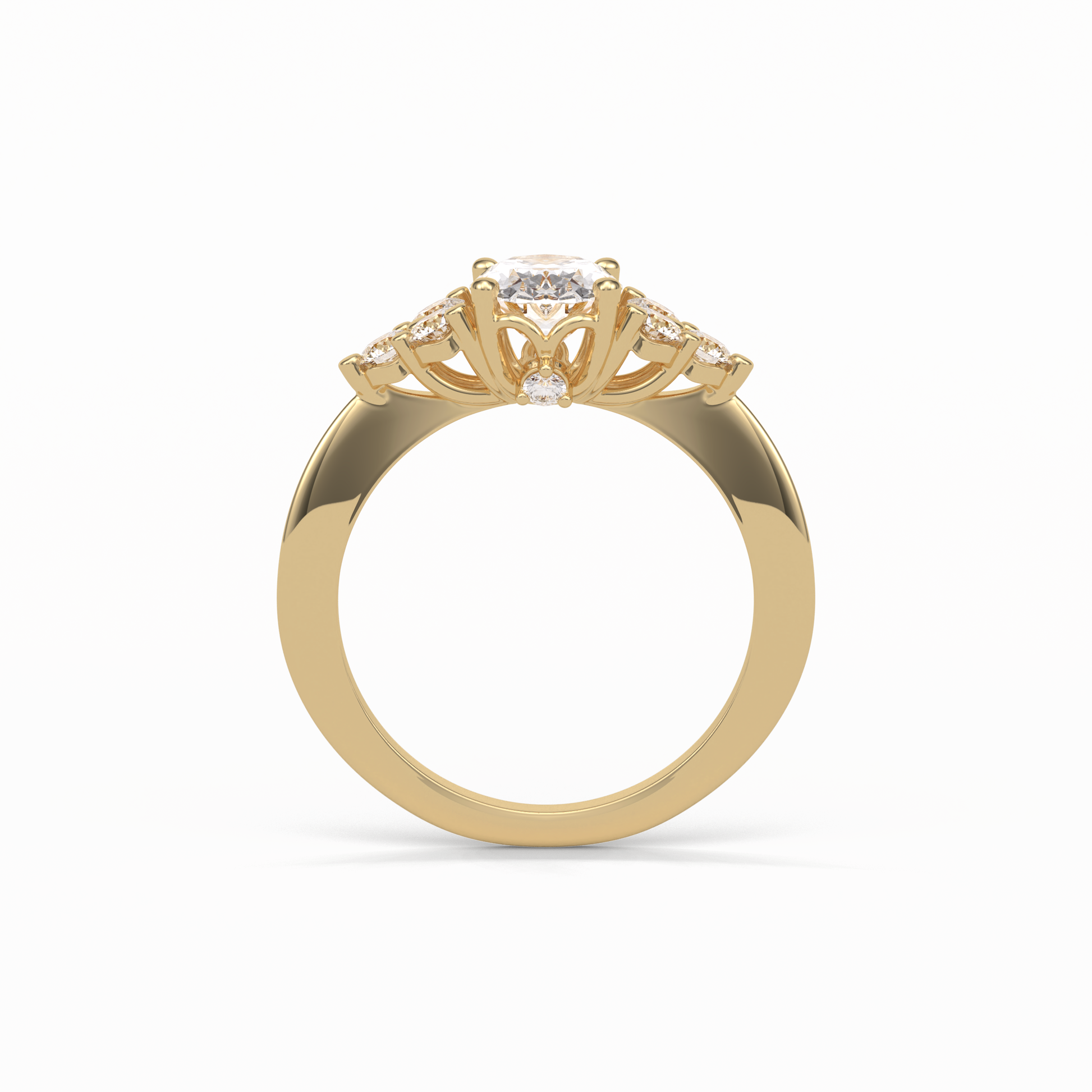 Oval Cluster Lab Grown Diamond Engagement Ring