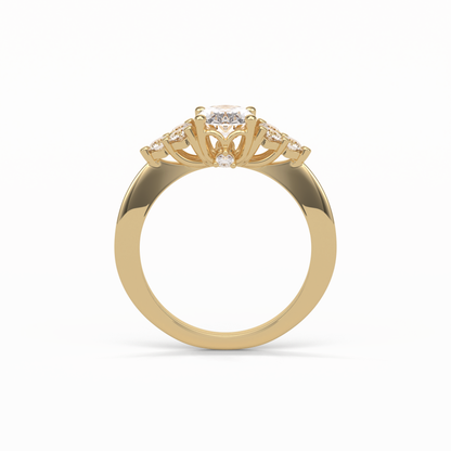 Oval Cluster Lab Grown Diamond Engagement Ring