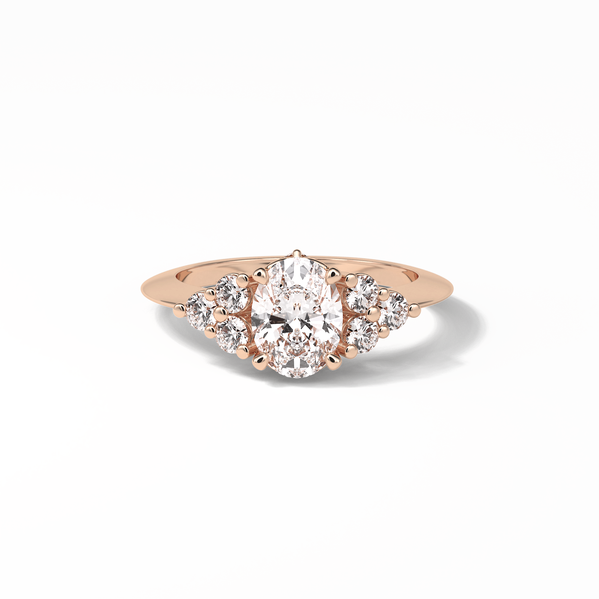 Oval Cluster Lab Grown Diamond Engagement Ring