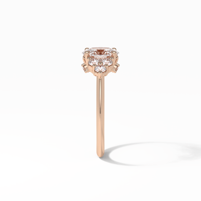 Oval Cluster Lab Grown Diamond Engagement Ring