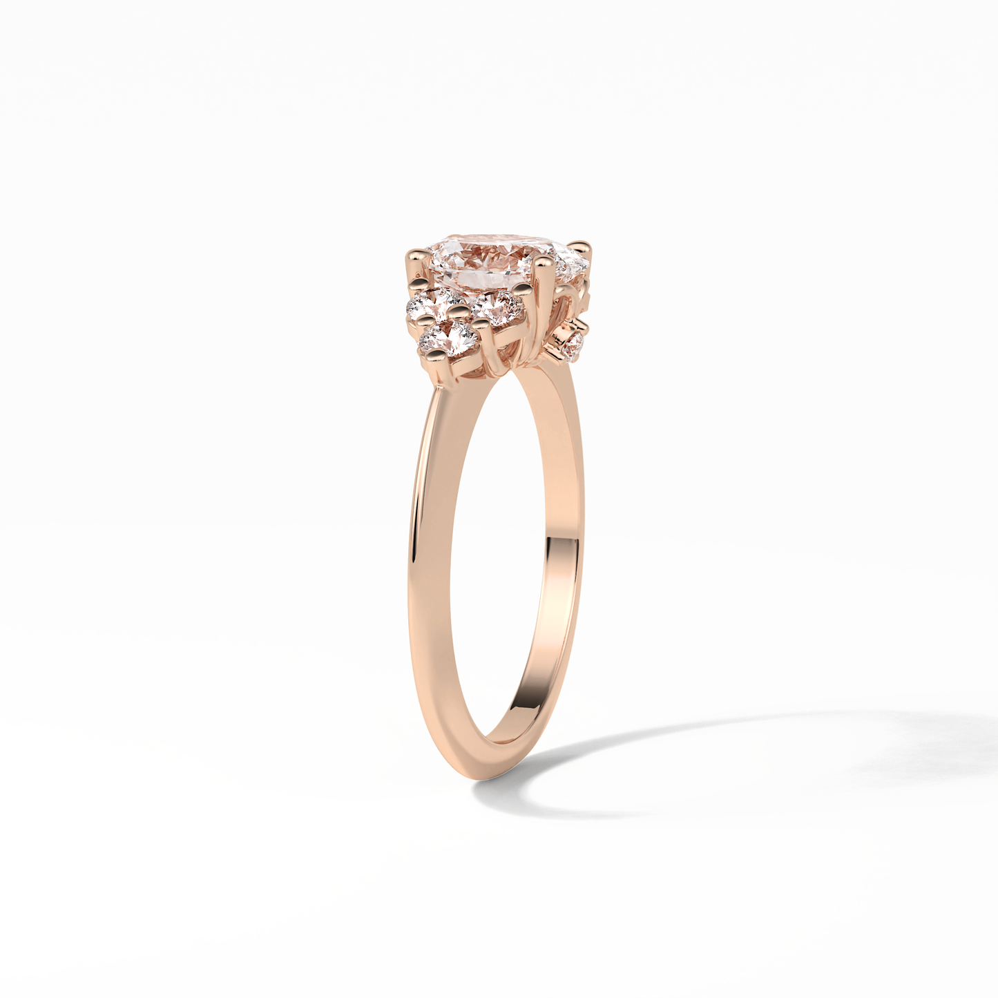 Oval Cluster Lab Grown Diamond Engagement Ring