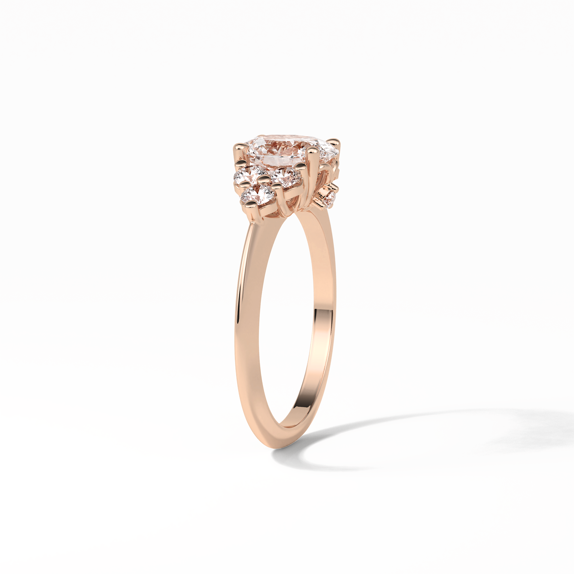 Oval Cluster Lab Grown Diamond Engagement Ring