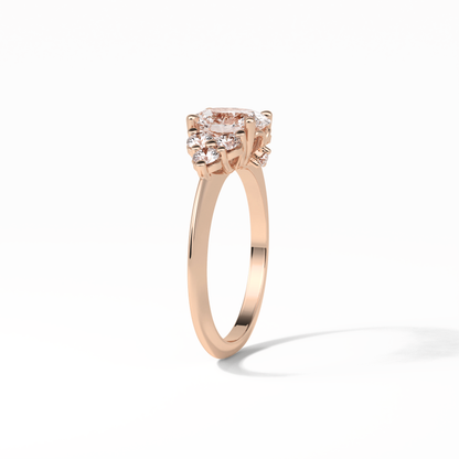 Oval Cluster Lab Grown Diamond Engagement Ring