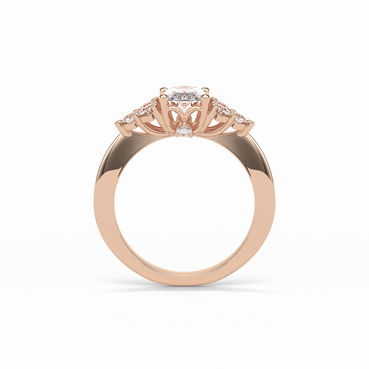 Oval Cluster Lab Grown Diamond Engagement Ring