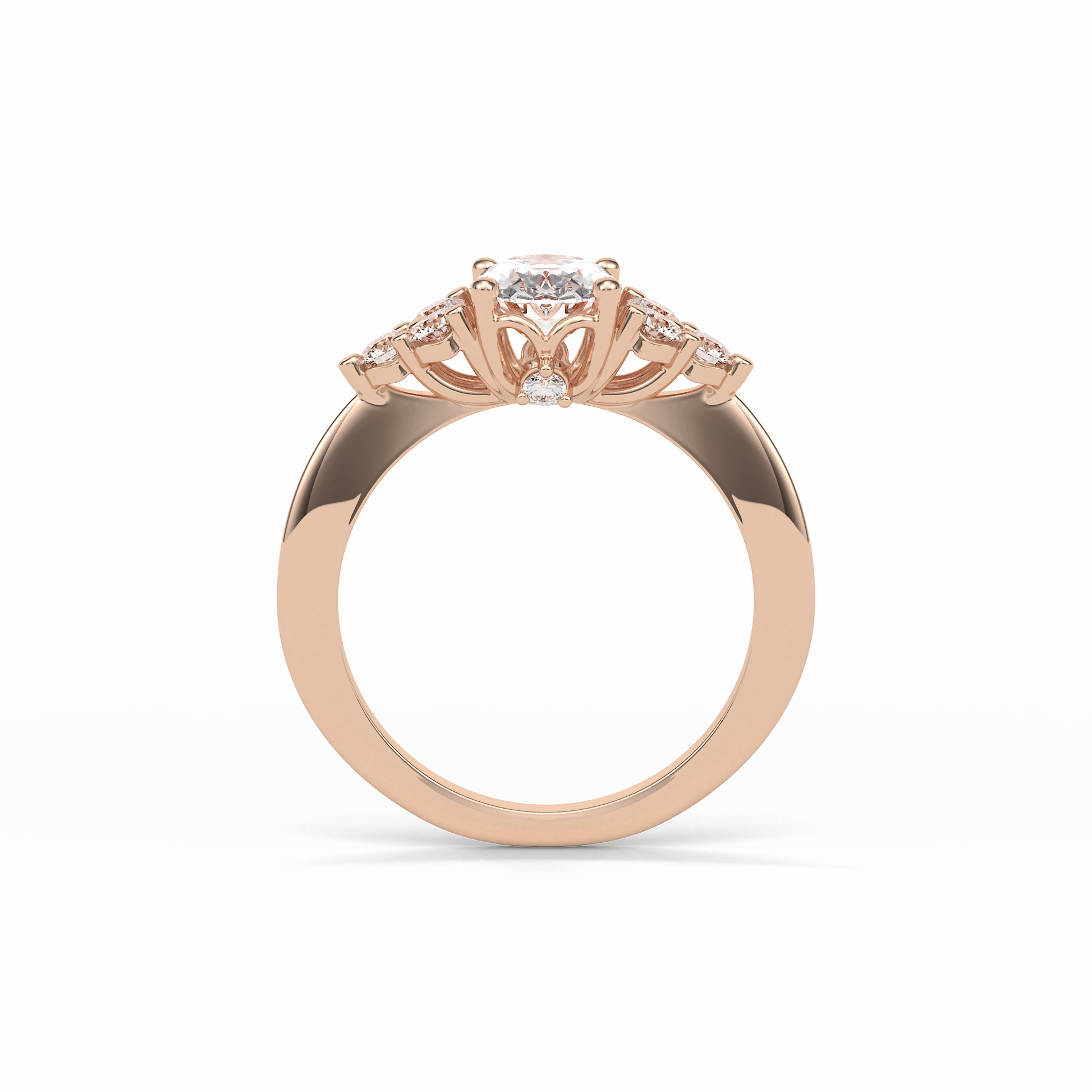 Oval Cluster Lab Grown Diamond Engagement Ring