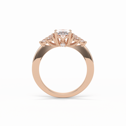 Oval Cluster Lab Grown Diamond Engagement Ring