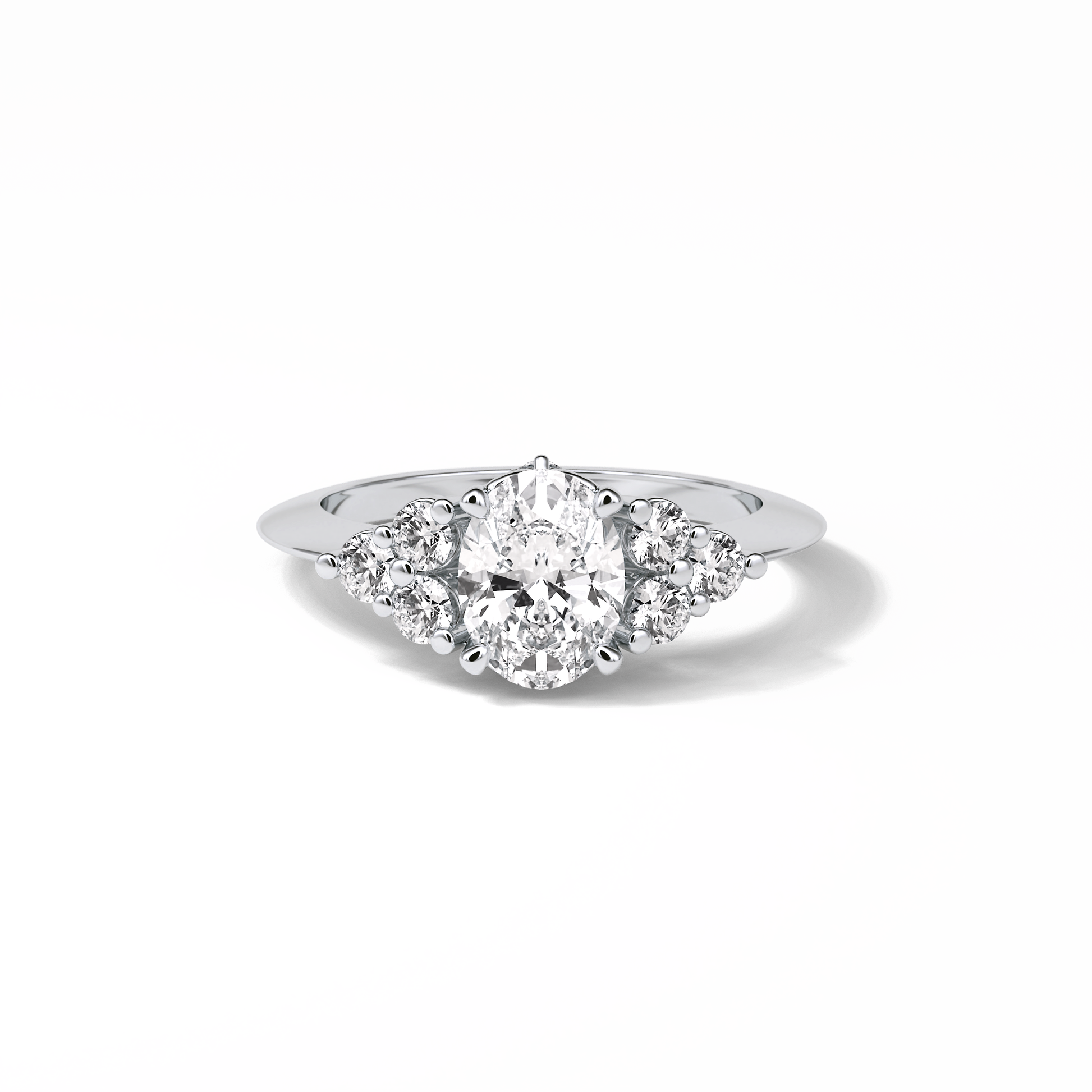 Oval Cluster Lab Grown Diamond Engagement Ring