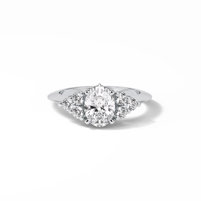 Oval Cluster Lab Grown Diamond Engagement Ring
