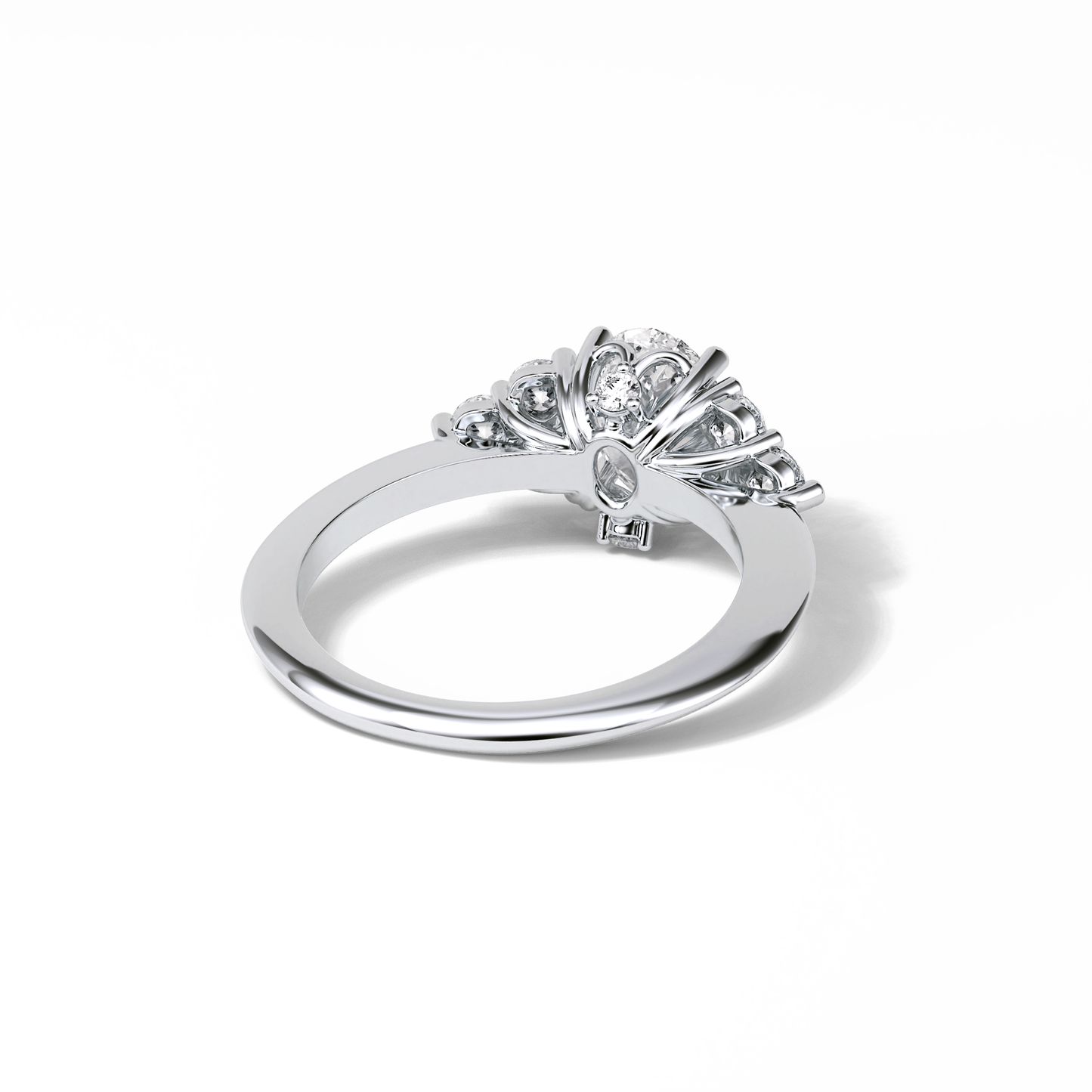 Oval Cluster Lab Grown Diamond Engagement Ring