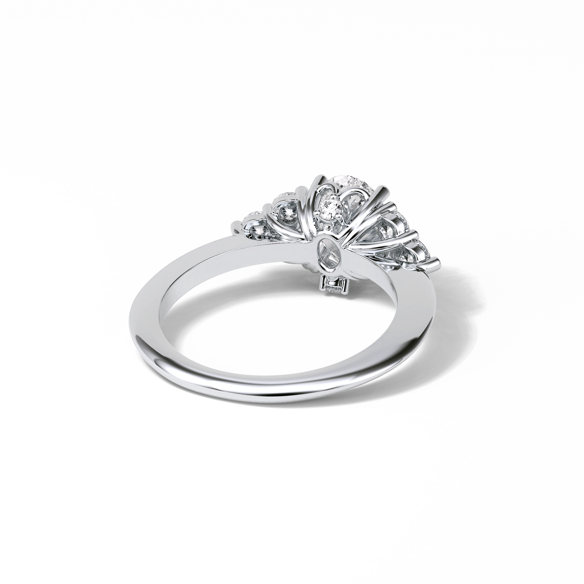 Oval Cluster Lab Grown Diamond Engagement Ring