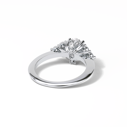 Oval Cluster Lab Grown Diamond Engagement Ring