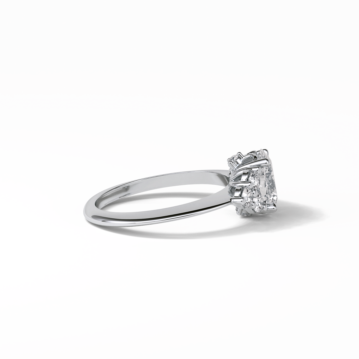 Oval Cluster Lab Grown Diamond Engagement Ring