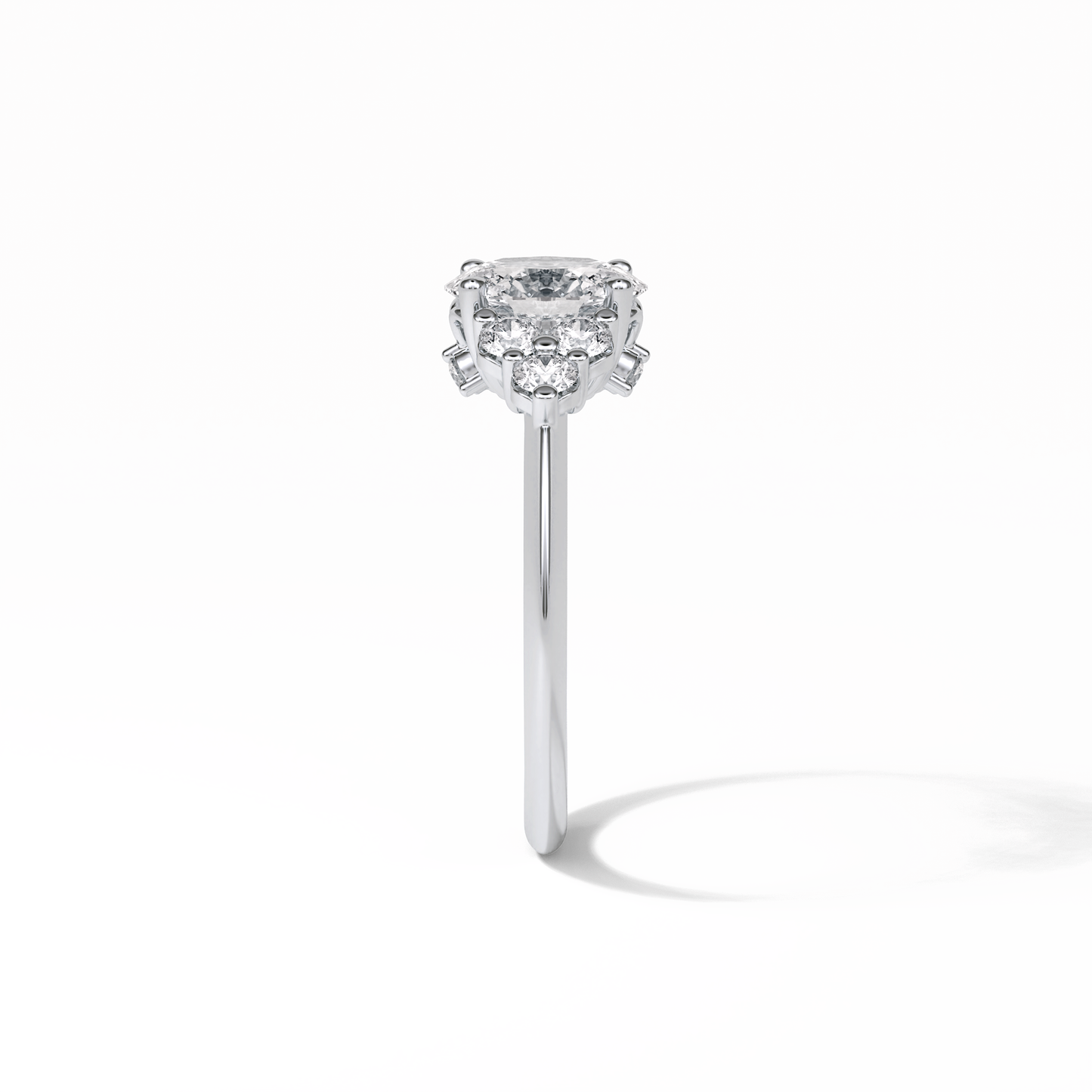 Oval Cluster Lab Grown Diamond Engagement Ring