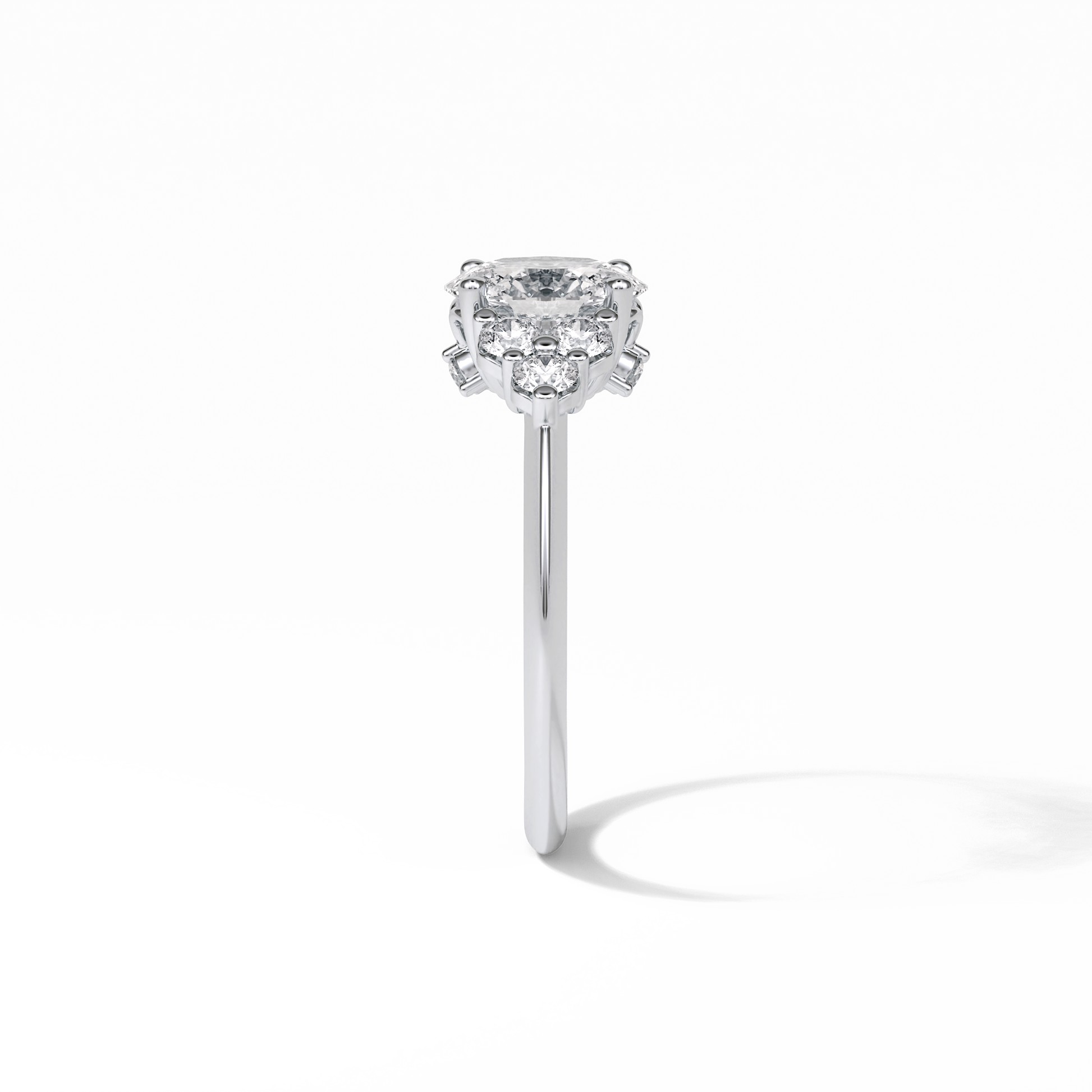 Oval Cluster Lab Grown Diamond Engagement Ring