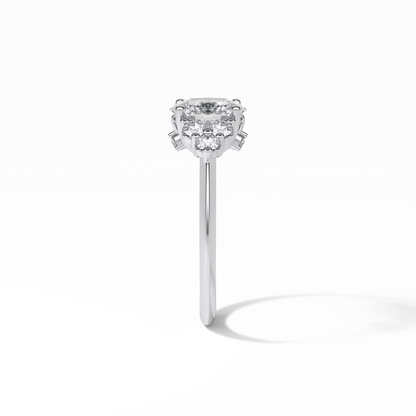 Oval Cluster Lab Grown Diamond Engagement Ring