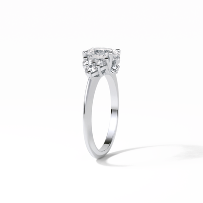 Oval Cluster Lab Grown Diamond Engagement Ring