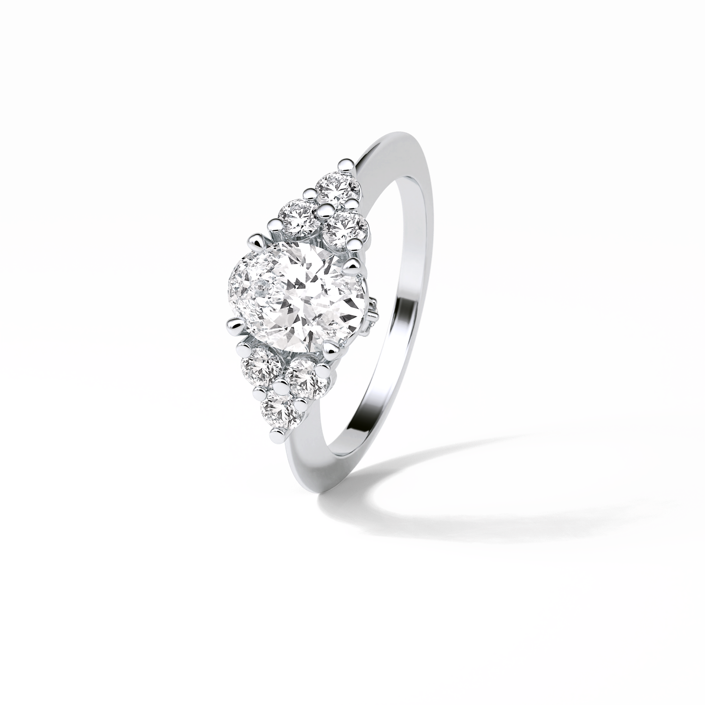 Oval Cluster Lab Grown Diamond Engagement Ring