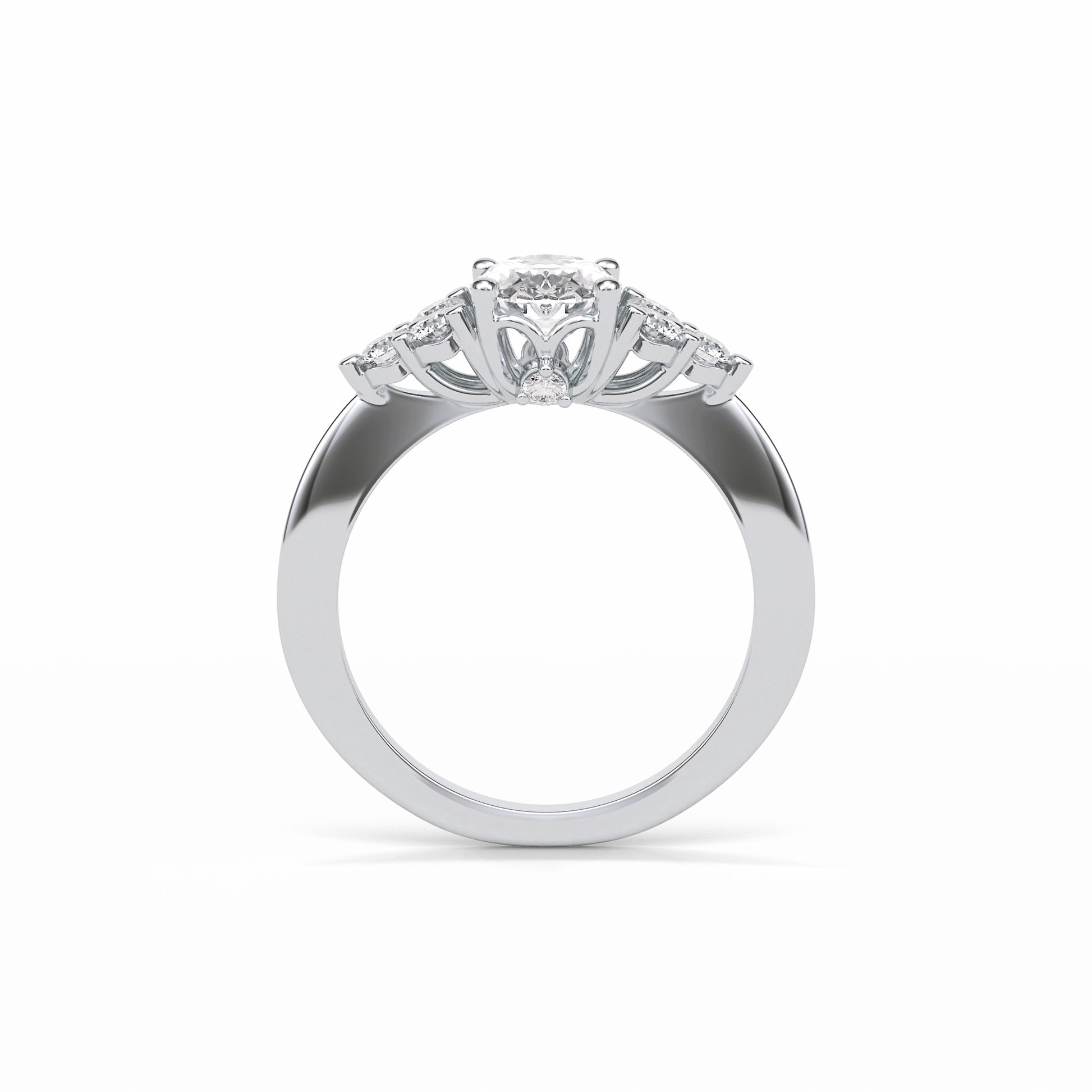 Oval Cluster Lab Grown Diamond Engagement Ring