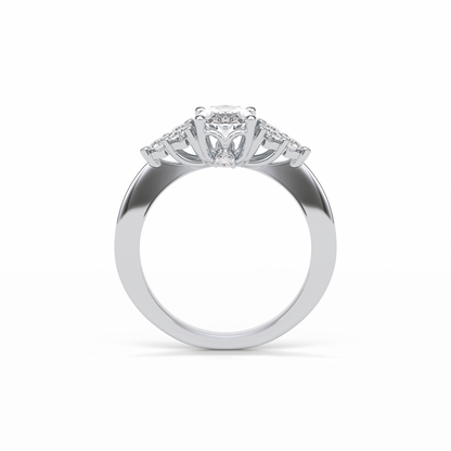 Oval Cluster Lab Grown Diamond Engagement Ring