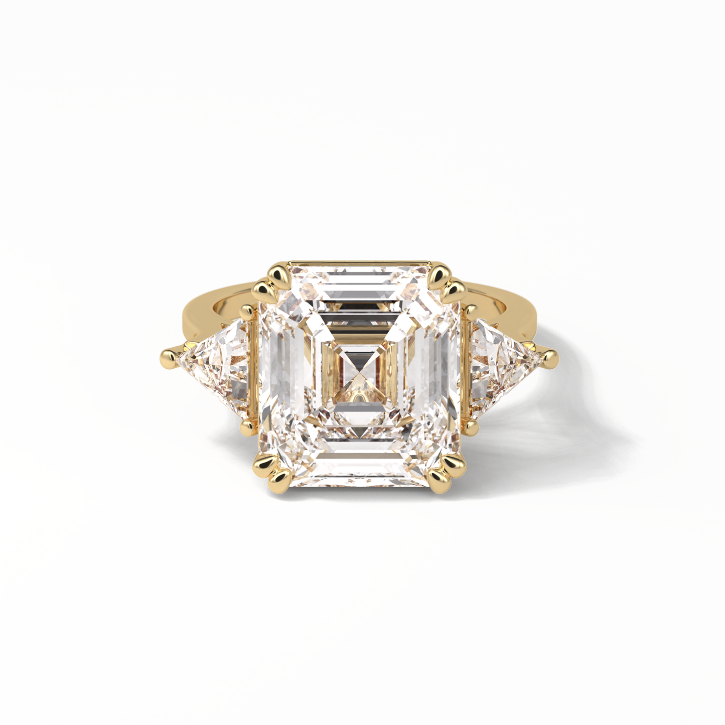 Emerald Three Lab Grown Diamond Engagement Ring