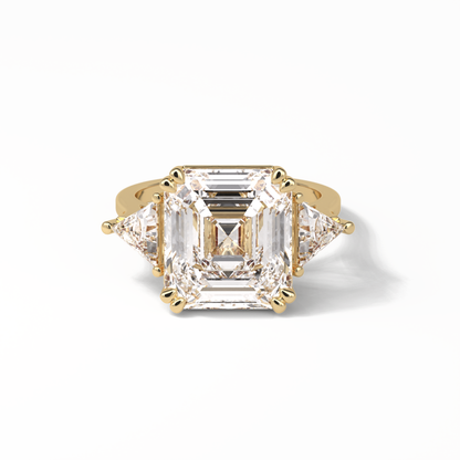 Emerald Three Lab Grown Diamond Engagement Ring